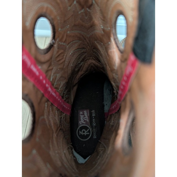 Mens Tony Lama Size 12 EE Leather Black Western Cowboy Boots RR1107 Buckaroo - Picture 4 of 10